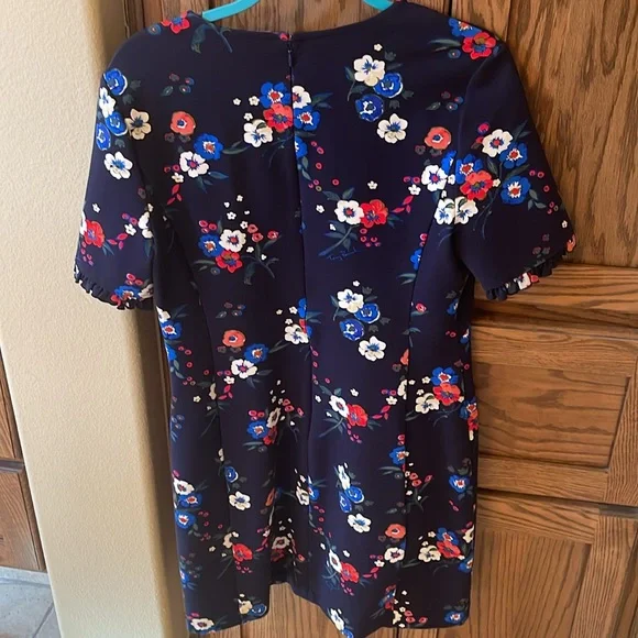 Tory Burch Miranda Short-Sleeve Pansy Bouquet Ponte Shirtdress Large - Picture 7 of 11